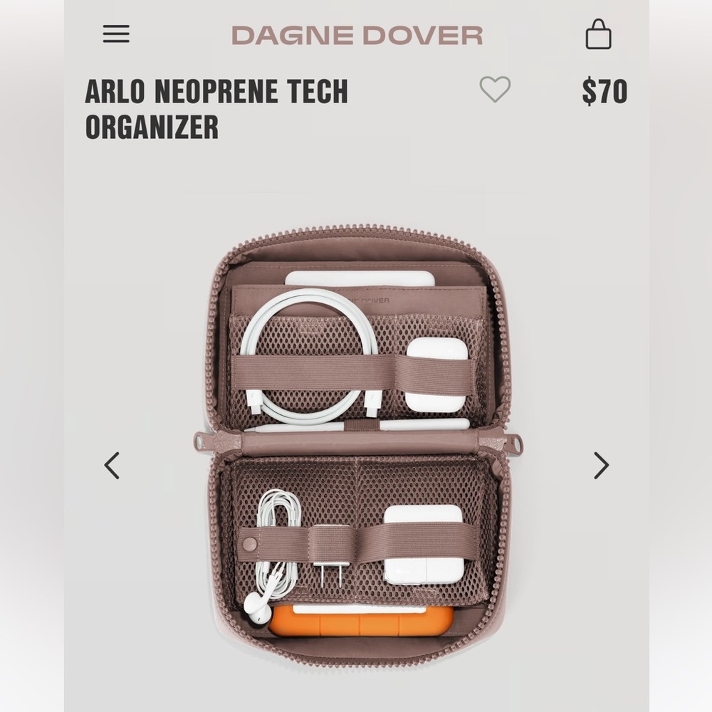 NWOT Dagne Dover Arlo Tech Organizer Large - Dune